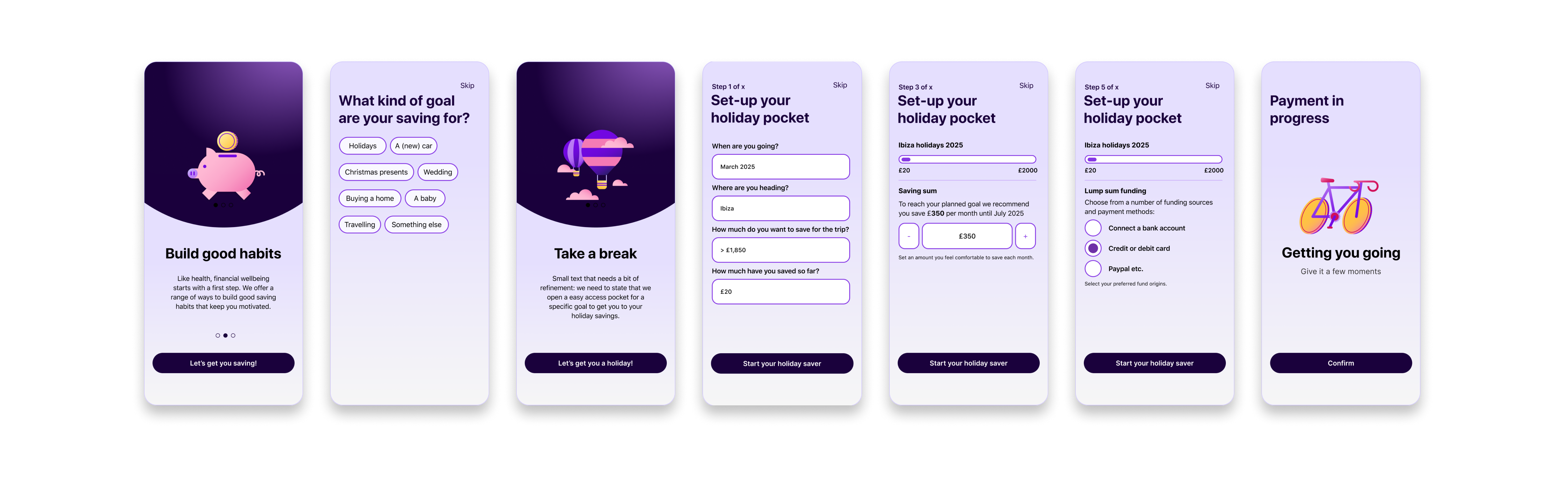 Plum — shipped onboarding and activation screens